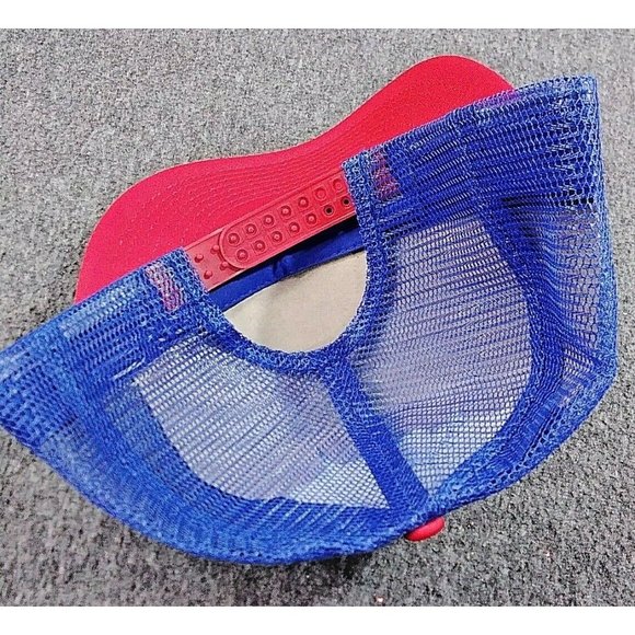 Red White And Blue Rusty Anchor Trucker Hat - Picture 3 of 7